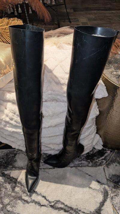 Thigh High Natural Latex Rubber Boots | Custom Fit Stretch Boots | Made To  Fit