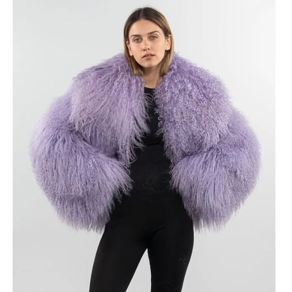 Crop or Full-Length Mongolian Sheep Lamb fur Fur Coat- By Prima DND