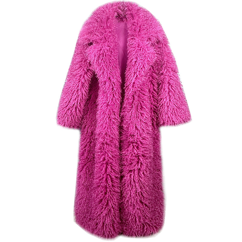 Crop or Full Length Mongolian  Sheep Lamb Faux Fur Coat (Ready to Ship)- By Prima DND