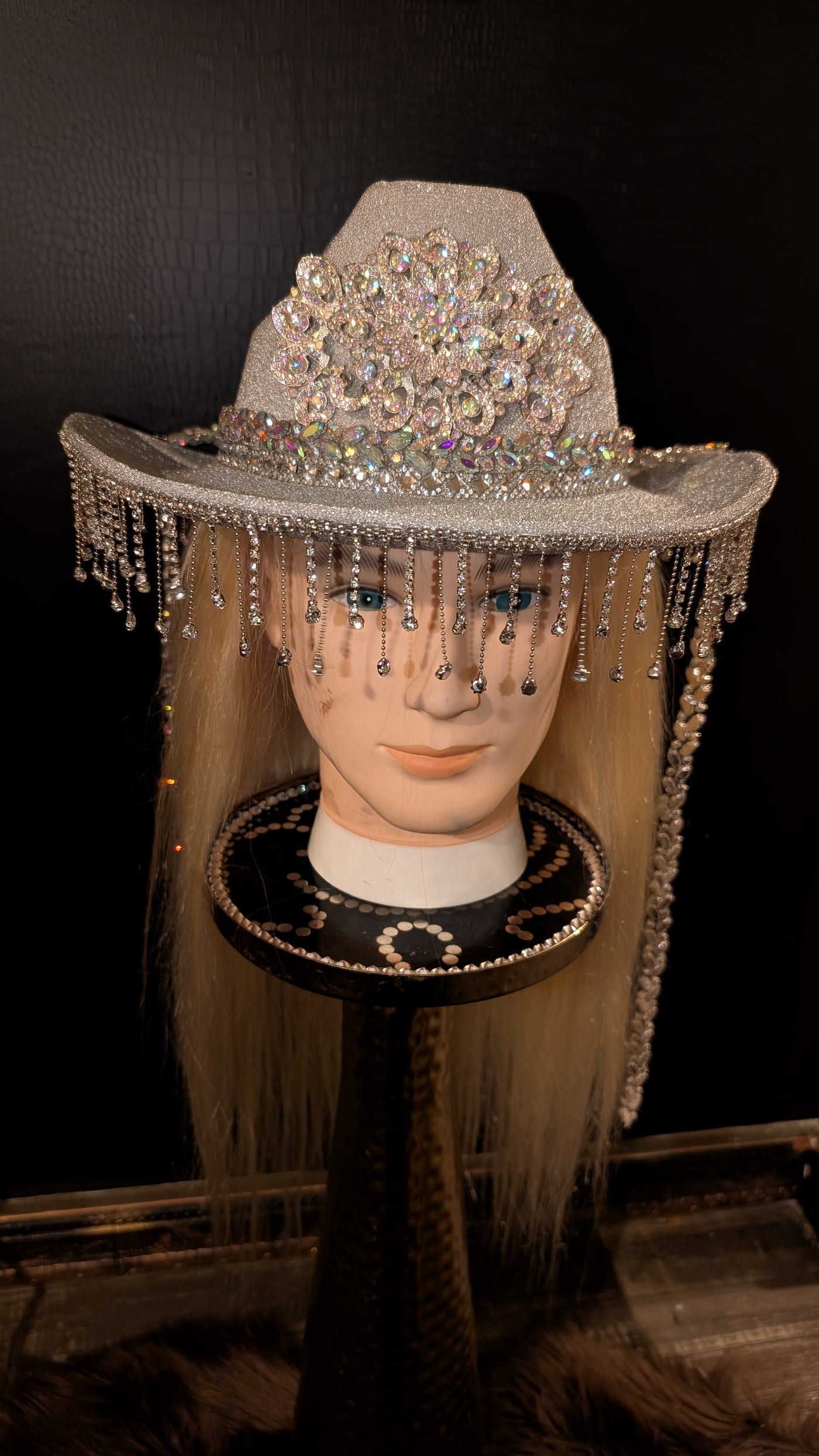 Custom Fringe Rhinestone Western Cowboy Hat (Ready to Ship) 5