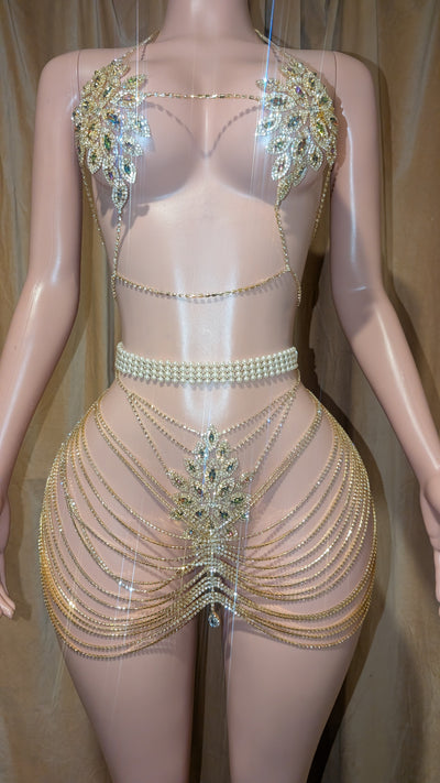 Rhinestone Bra Set Body Jewelry 2- Prima Dons and Donnas (Ready to Ship)