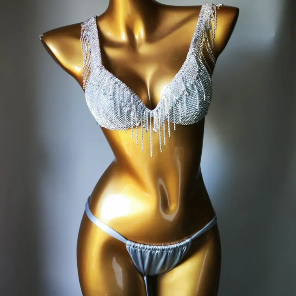 Rhinestone Bikini Diamond Fringe Set