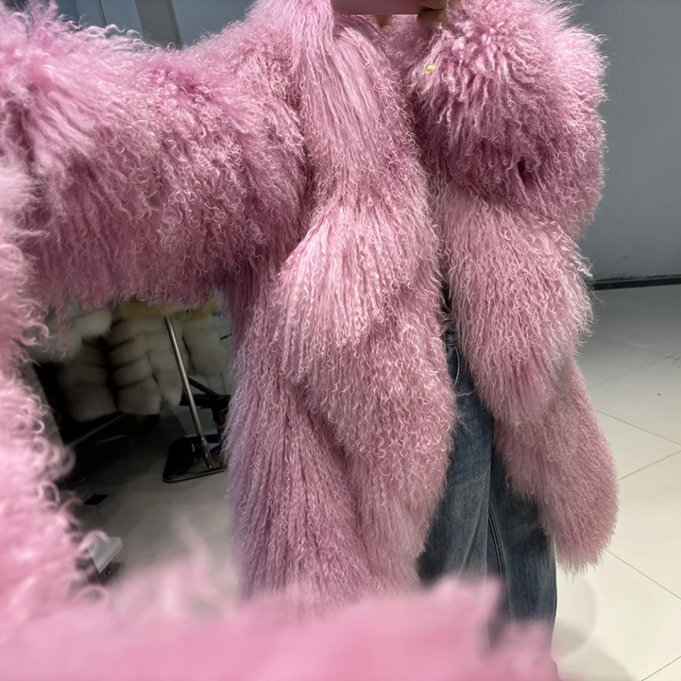 Over Sized Mongolian Sheep Lamb fur Fur Coat- Prima Dons and Donnas