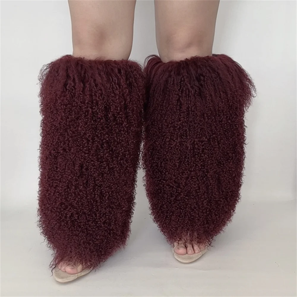 Mongolian Fur Leg Warmers – Custom Faux or Natural Fur Boot Covers for Winter Style