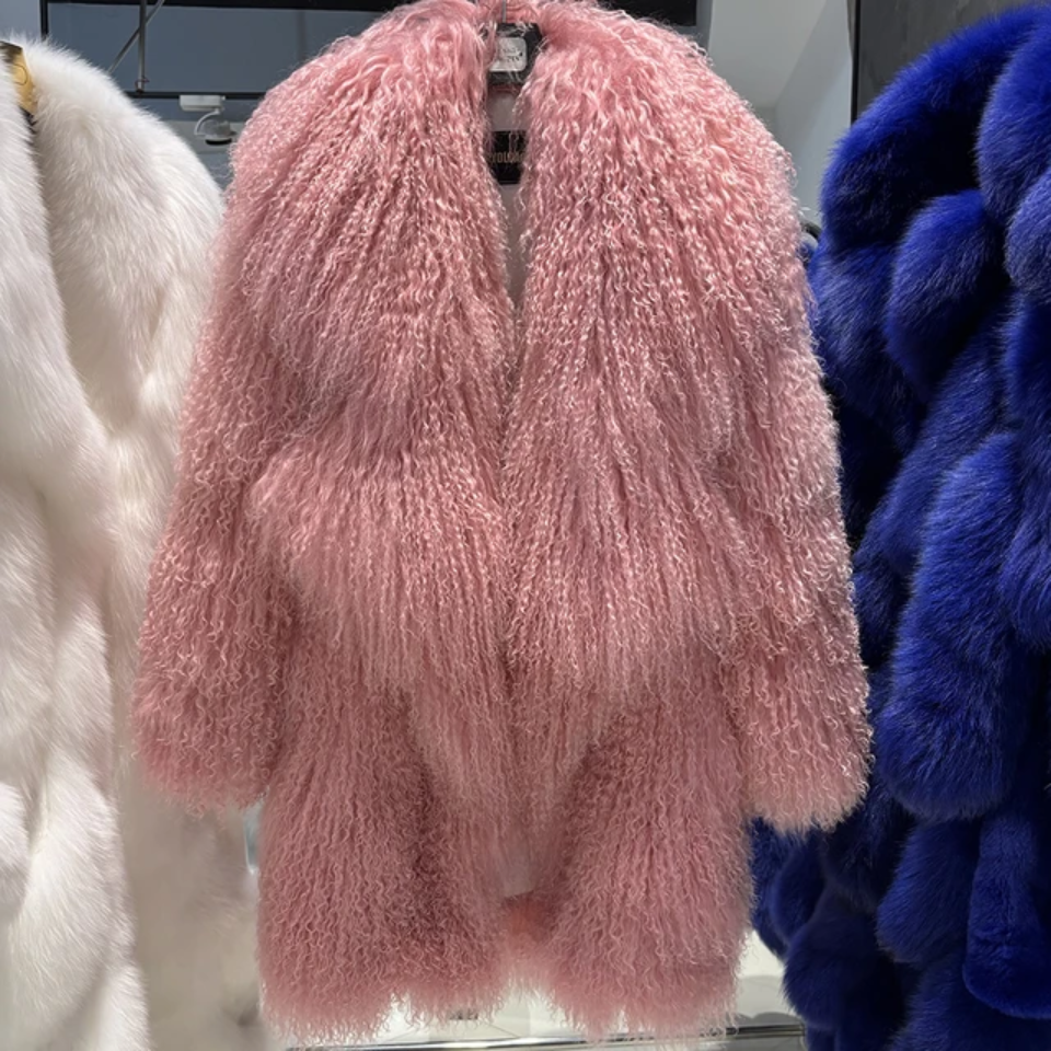 Over Sized Mongolian Sheep Lamb fur Fur Coat- Prima Dons and Donnas