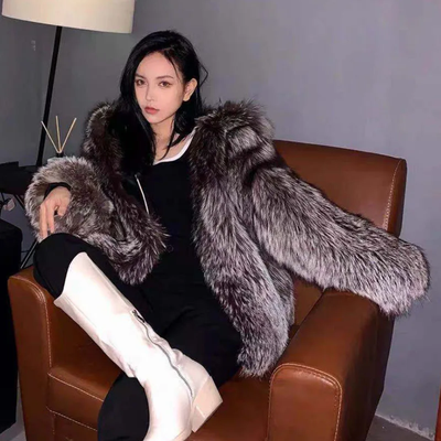 Luxury Hip Length Faux Fur Jacket
