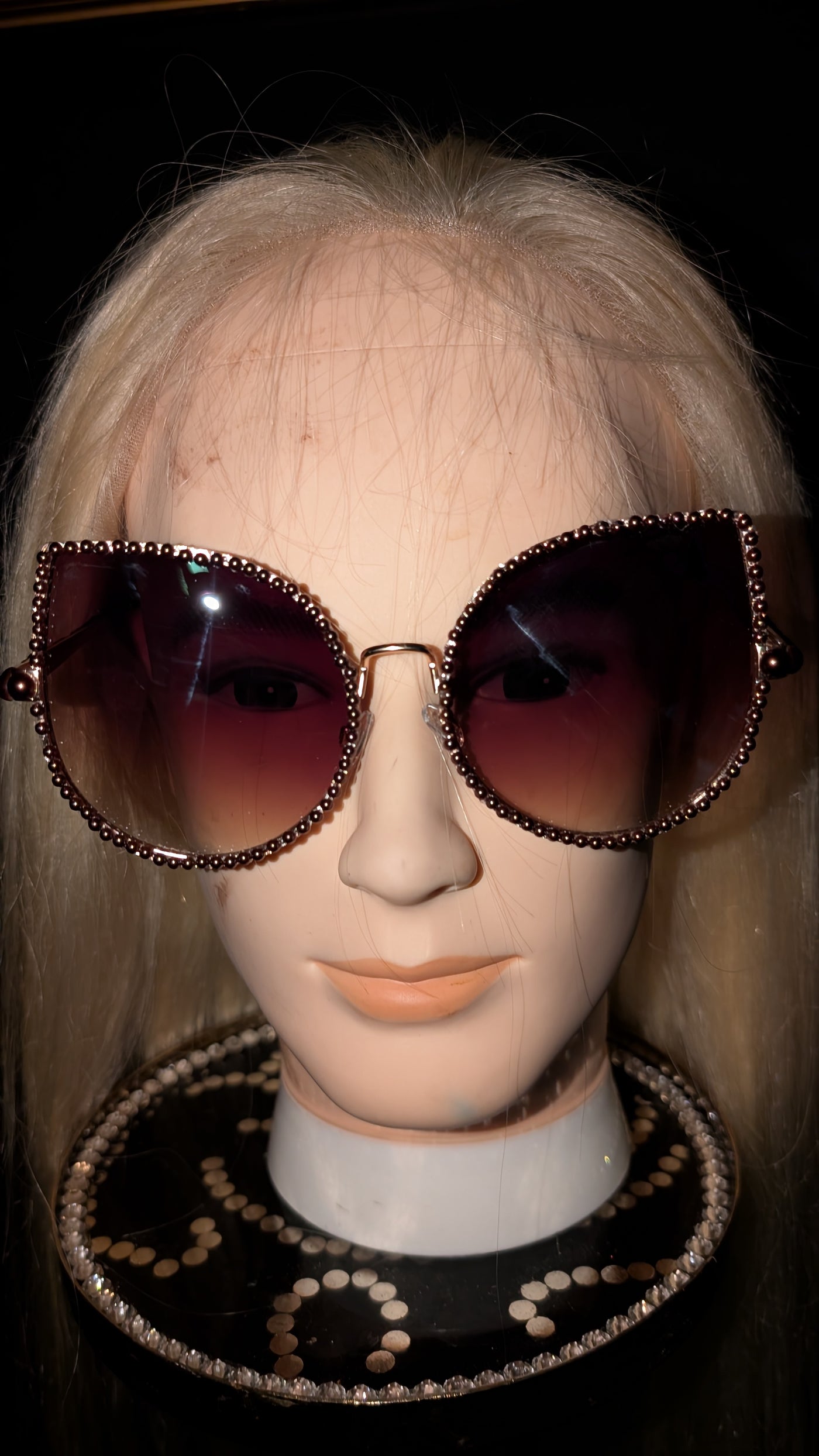 Pearl Custom Frame Rhinestone Sun Glasses