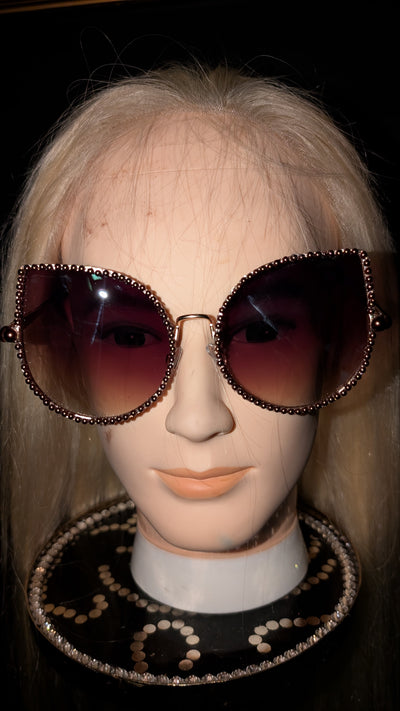 Pearl Custom Frame Rhinestone Sun Glasses
