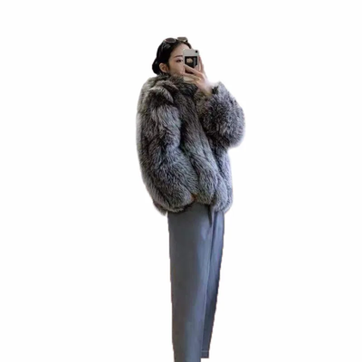 Luxury Hip Length Faux Fur Jacket