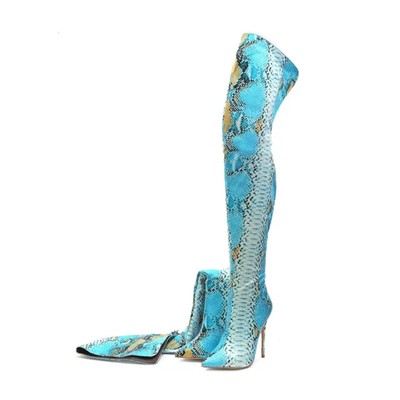 Snake Crotch High Shiny Boots
