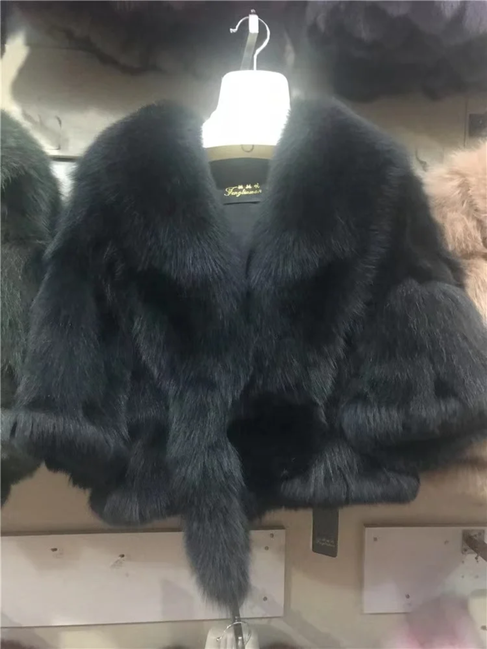 Oversize Fox Fur Poncho Shawl- By Prima DND