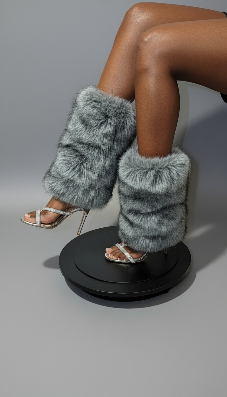Faux Fur Leg Warmers - Luxury Boot Covers | Soft Cozy Winter Shoe Accessories