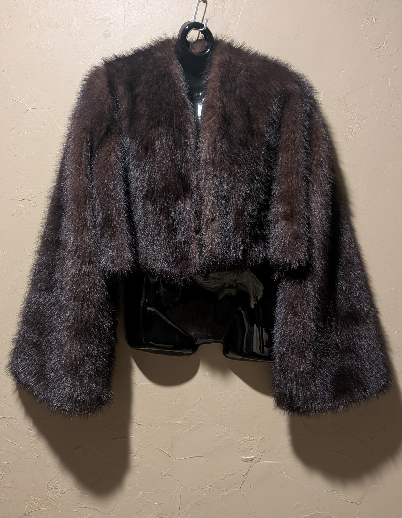 Cropped Faux Big Sleeve Fur Mink Coat Jacket- By Prima DND