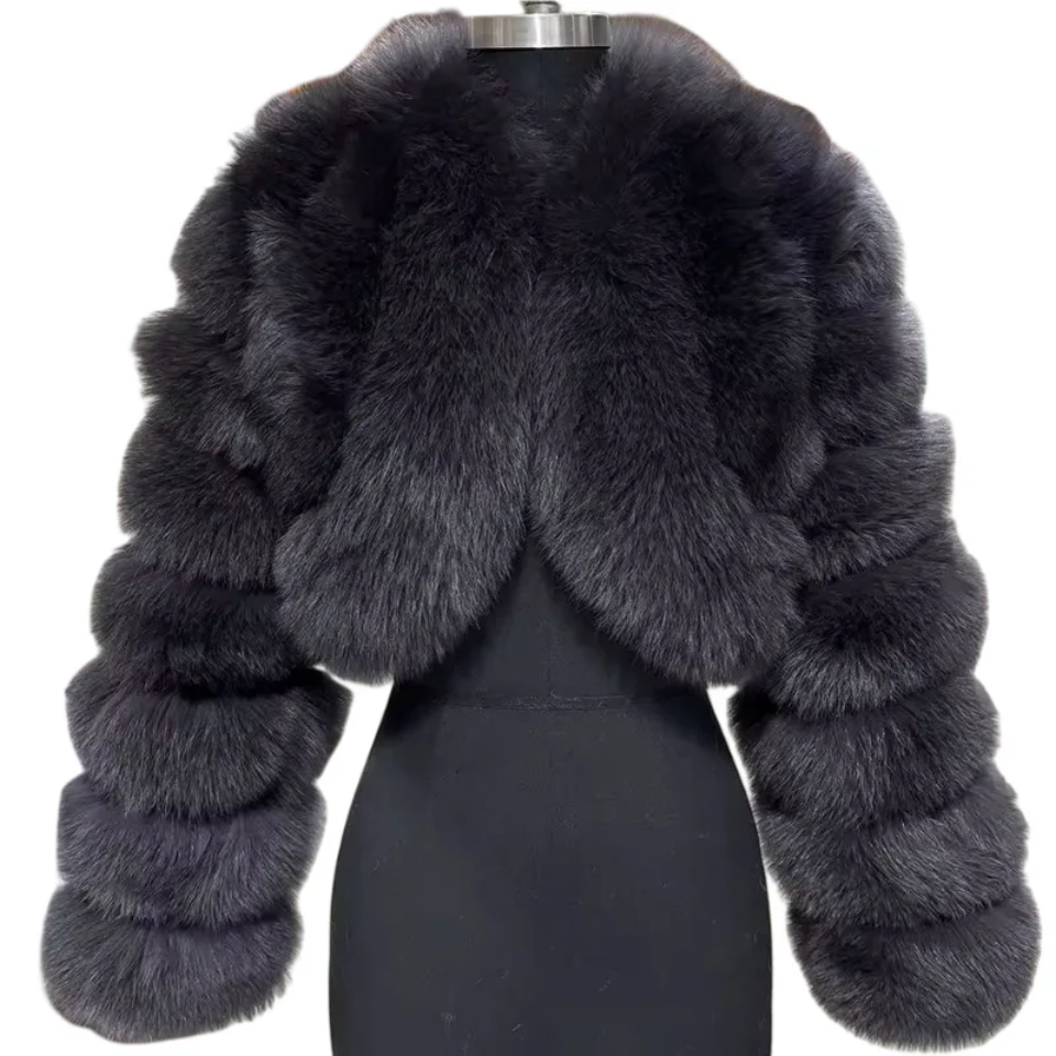 Luxury Mink Crop Fluffy Faux Jacket- By Prima DND