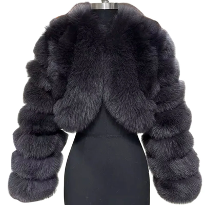 Luxury Mink Crop Fluffy Faux Jacket- By Prima DND