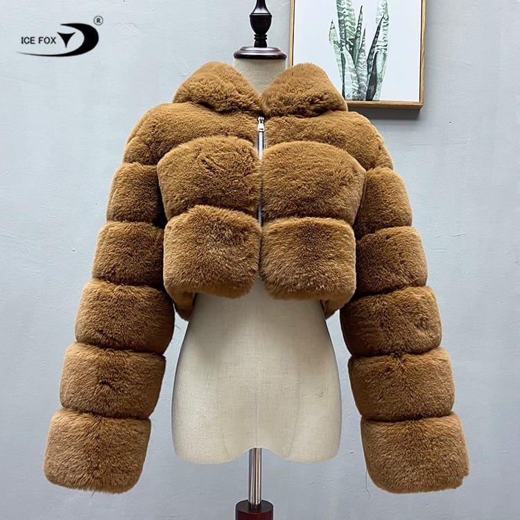 Crop Fluffy Faux Fur Jacket - Prima Dons & Donnas