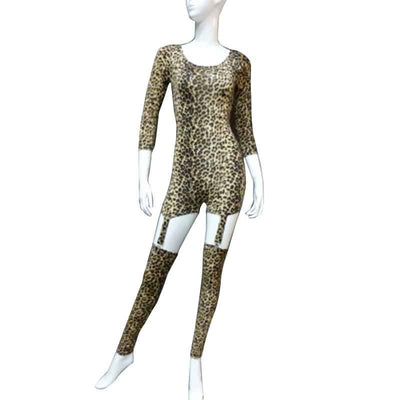 Vlize Leopard Print Cut Out Bodysuit