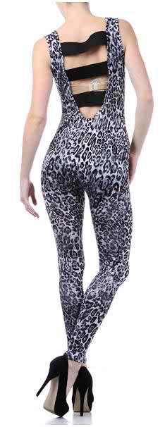 Cat Elastic Band Leopard jumpsuit catsuit - Prima Dons & Donnas
