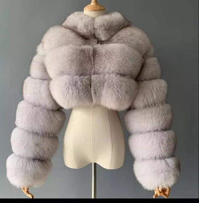 Crop Fluffy Faux Fur Jacket - Prima Dons & Donnas