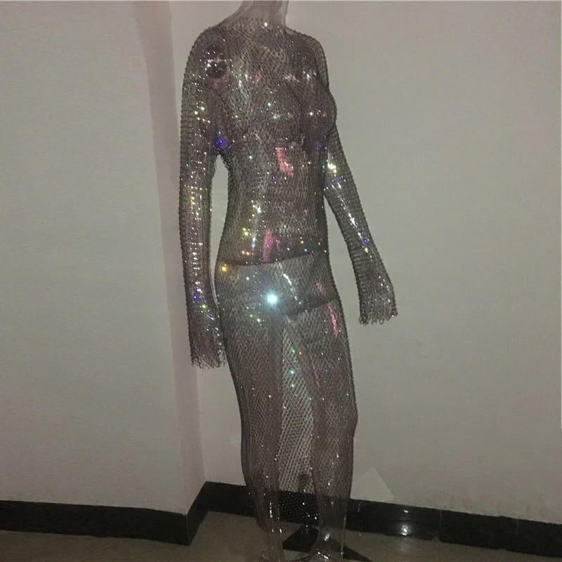 Maxi Crystal Diamond Dress - Prima Dons & Donnas