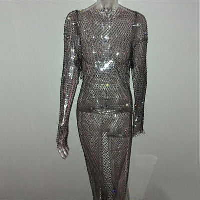 Maxi Crystal Diamond Dress - Prima Dons & Donnas