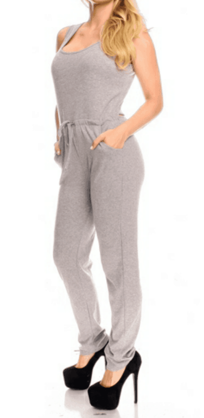 Easy Breezy Gray Back Out Jumpsuit - Prima Dons & Donnas