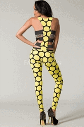 Feara Polka Dot Elastic Band jumpsuit catsuit - Prima Dons & Donnas
