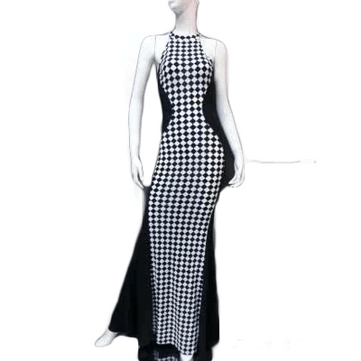 Graphic Print Long Dress - Prima Dons & Donnas