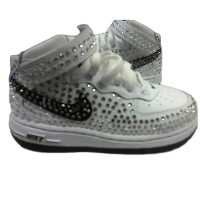 High Top Nike Air Force One Rhinestone Sneakers - Prima Dons & Donnas