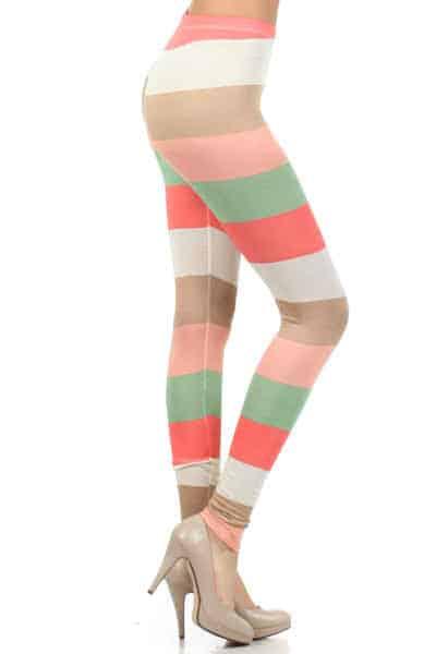 High waist stripe color block leggings - Prima Dons & Donnas