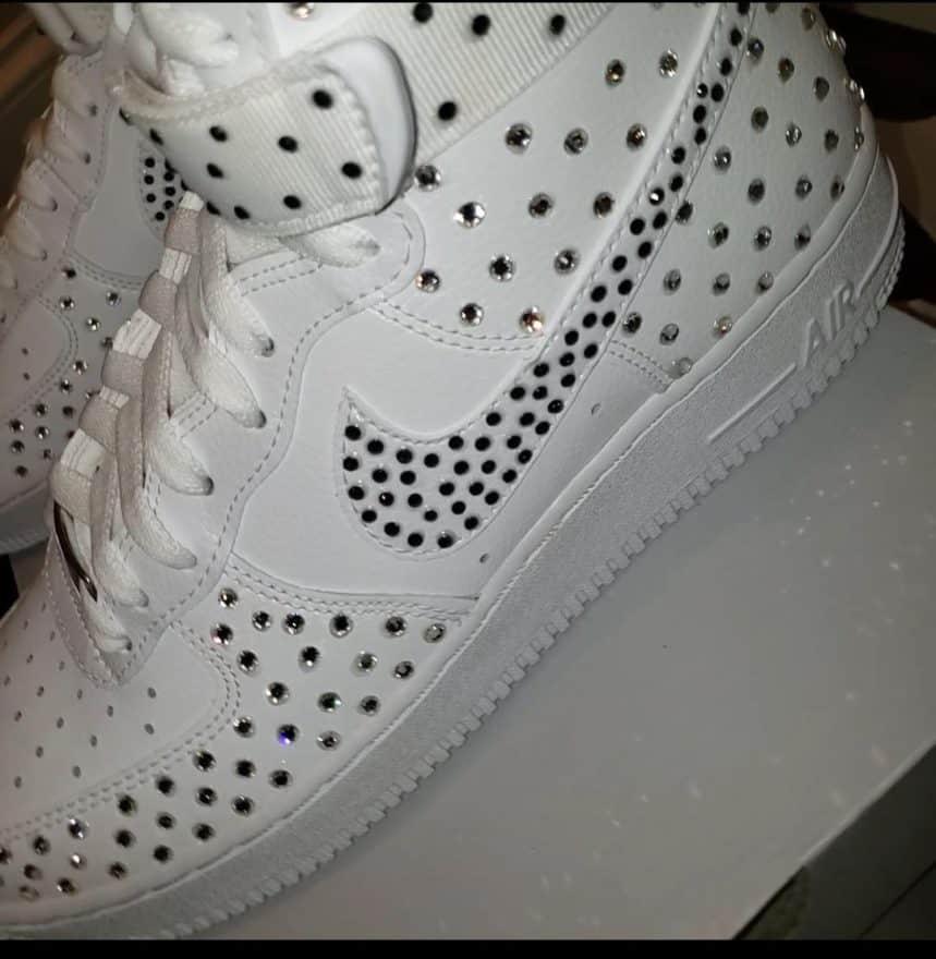 Mid Nike Air Force One Rhinestone Sneakers - Prima Dons & Donnas
