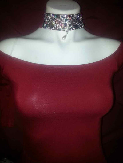 Jeweled Neck Line Dress - Prima Dons & Donnas