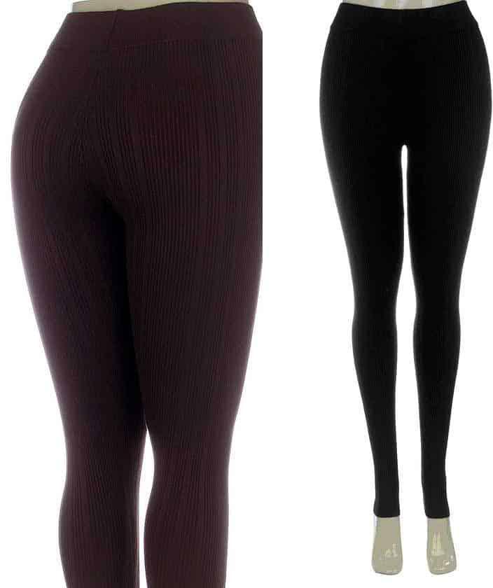 Knitted ribbed stretch well(sweater fabric)very warm full leggings - Prima Dons & Donnas
