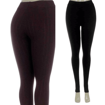 Knitted ribbed stretch well(sweater fabric)very warm full leggings - Prima Dons & Donnas