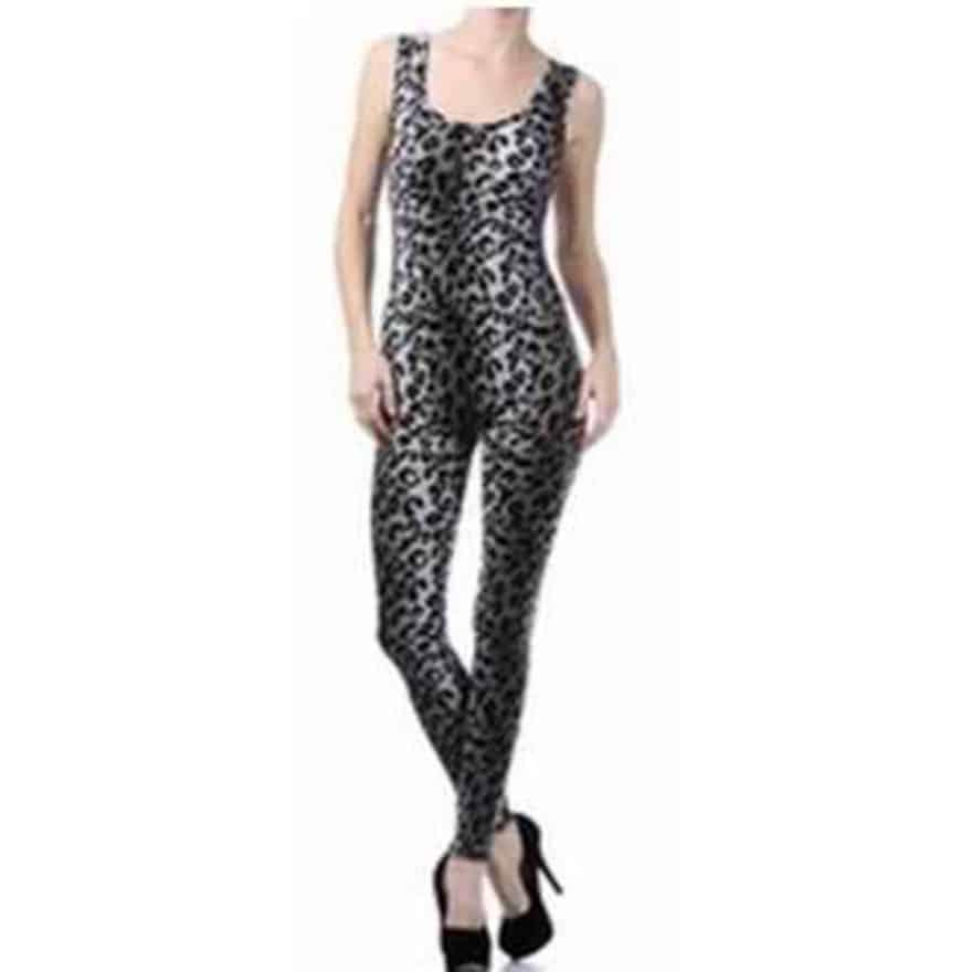 Cat Elastic Band Leopard jumpsuit catsuit - Prima Dons & Donnas