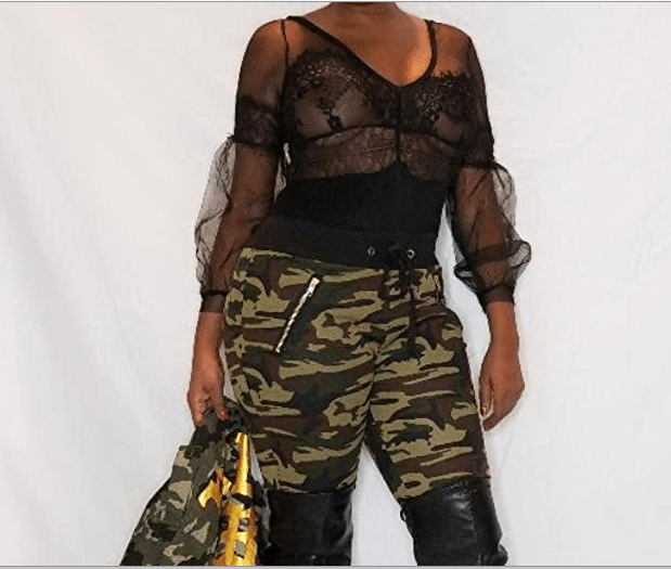 Lace Print Mesh Bodysuit - Prima Dons & Donnas