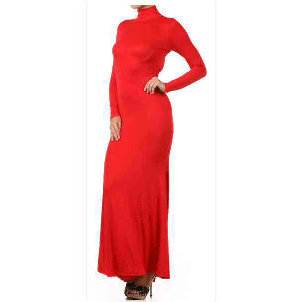 Long Sleeve Maxi Dress. Large Key Hole - Prima Dons & Donnas
