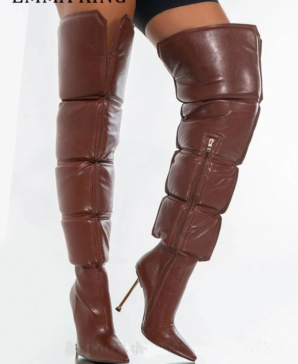 Pummer Boot Puffer Boots - Prima Dons & Donnas 10cm Heel Faux Leather