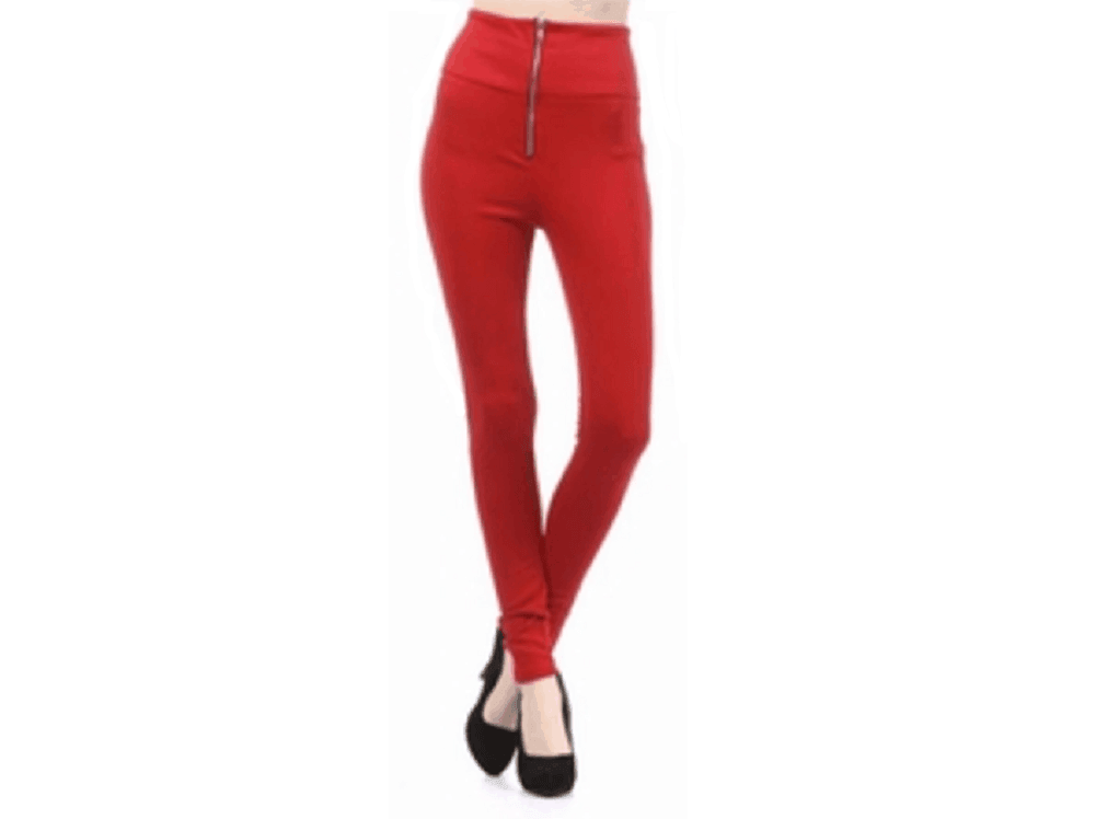 High Waist Leggings with Front Zipper - Prima Dons & Donnas