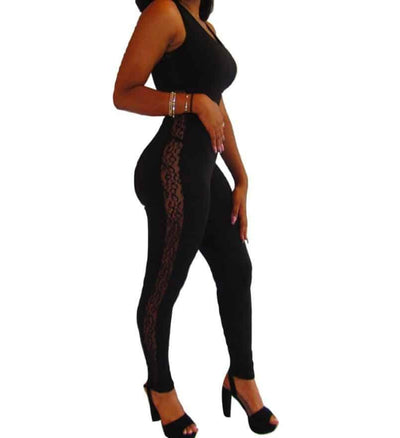 Genie Side Lace Full jumpsuit catsuit - Prima Dons & Donnas