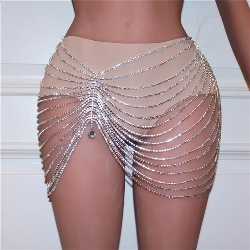 Crystals Chains Skirt Belt