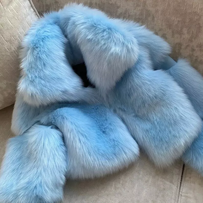 Crop Poodle Faux Fur Coat