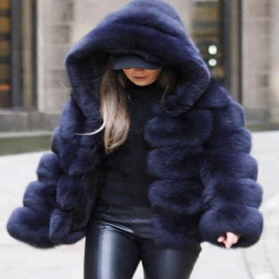 Faux Fluffy Fur Waist Jacket - Prima Dons & Donnas