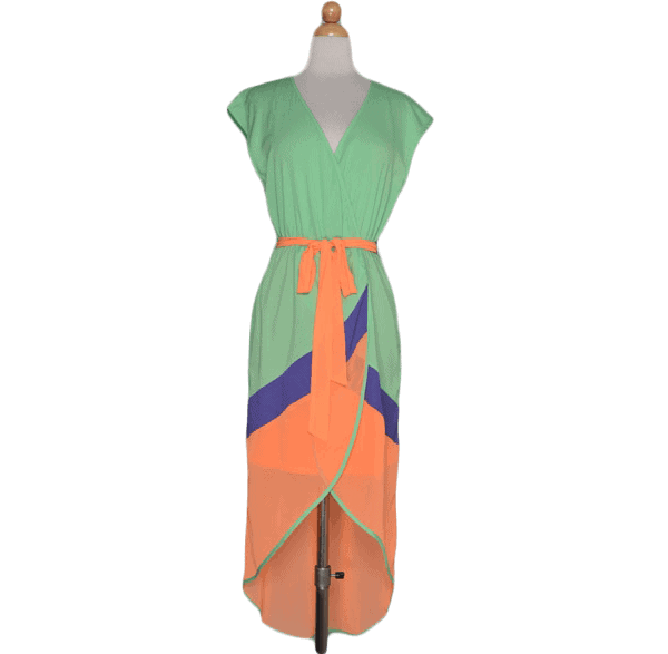 wrap-color-block-dress