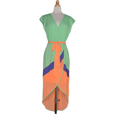 wrap-color-block-dress